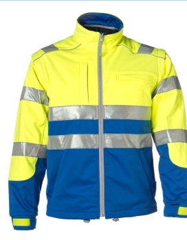 rescuewear® Softshell-Jacke kobaltblau/ neongelb